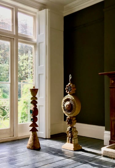 Bernard Rooke Studio Ceramic Totem Floor Lamp, England 1960s